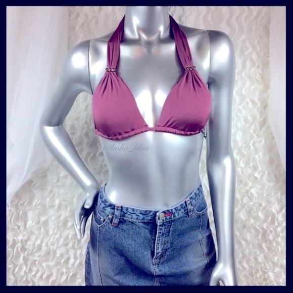 DESPI Nordstrom’s Mauve Halter Bikini Top NWT - Picture 5 of 7